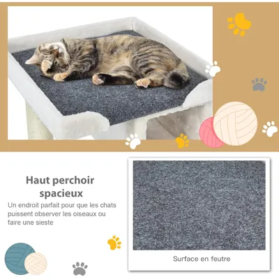 GIANTEX Arbre à Chat 80 CM Beige