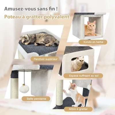 GIANTEX Arbre à Chat 80 CM Beige