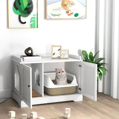 GIANTEX Maison de Toilette pour Chat 3 en 1