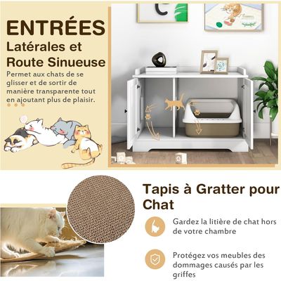 GIANTEX Maison de Toilette pour Chat 3 en 1