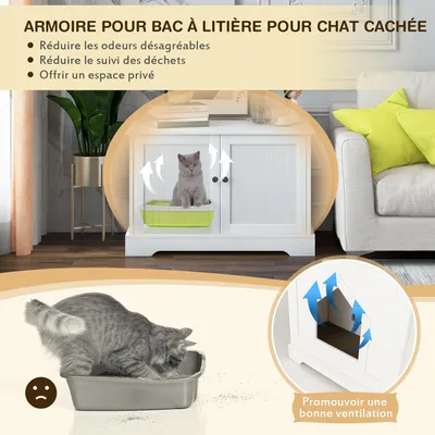 GIANTEX Maison de Toilette pour Chat 3 en 1