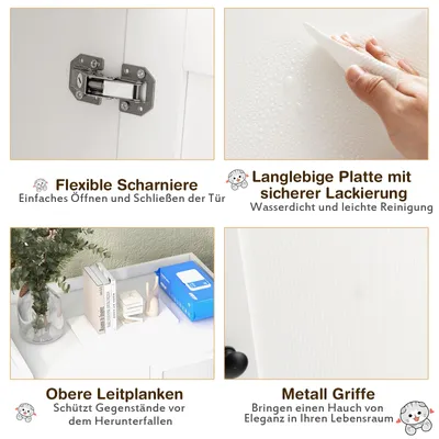 GIANTEX Katzenschrank,Versteckte Katzentoilette mit Trennwand & Doppeltüren GIANTEX Katzenschrank,Versteckte Katzentoilette mit Trennwand & Doppeltüren