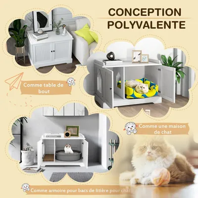 GIANTEX Maison de Toilette pour Chat 3 en 1