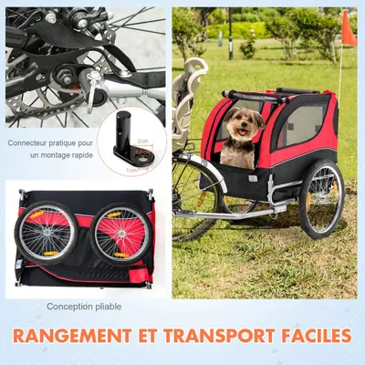 GIANTEX Remorque de Vélo pour Chien avec Drapeau, Réflecteurs à Roues