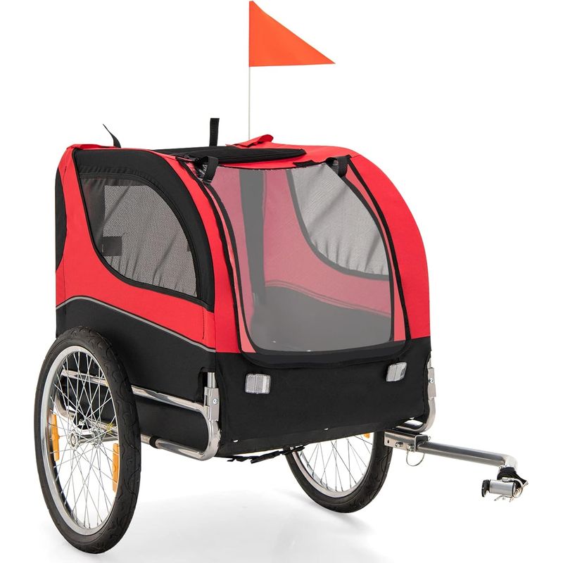 GIANTEX Fahrrad-Haustieranhänger Mit 3 Eingängen Und Reflektoren