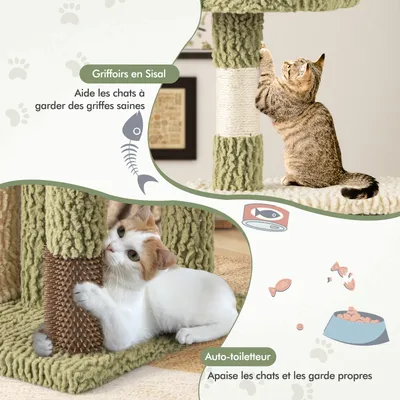 GIANTEX Arbre à Chat Maine Coon Multi-Niveaux, Plateformes, Niche Privée