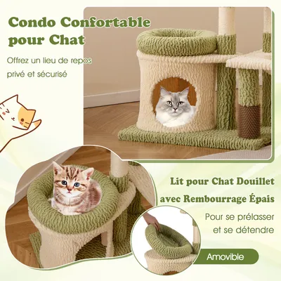 GIANTEX Arbre à Chat Maine Coon Multi-Niveaux, Plateformes, Niche Privée