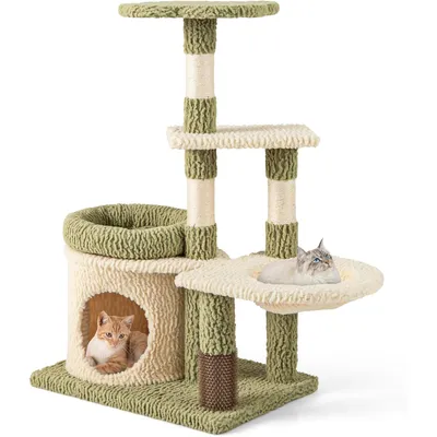 GIANTEX Arbre à Chat Maine Coon Multi-Niveaux, Plateformes, Niche Privée