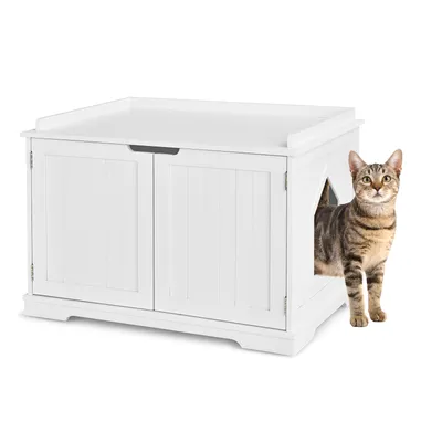 GIANTEX Maison de Toilette pour Chat avec 2 Portes, 75 x 54 x 52cm