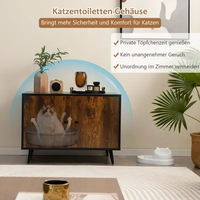GIANTEX Katzenhaus, Katzenschrank, im Industrial-Stil GIANTEX Katzenhaus, Katzenschrank, im Industrial-Stil
