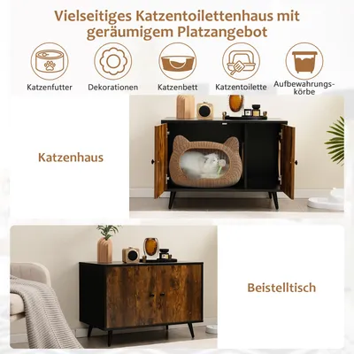 GIANTEX Katzenhaus, Katzenschrank, im Industrial-Stil GIANTEX Katzenhaus, Katzenschrank, im Industrial-Stil