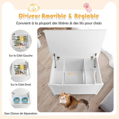 GIANTEX Maison de Toilette pour Chat avec Meuble en Bois