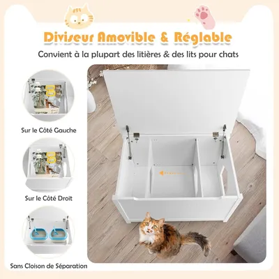 GIANTEX Maison de Toilette pour Chat avec Meuble en Bois
