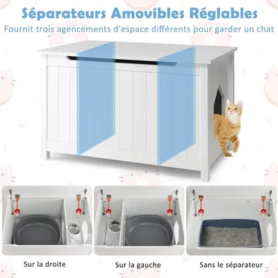 GIANTEX Maison de Toilette pour Chat avec Meuble en Bois