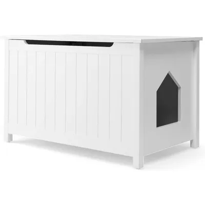 GIANTEX Maison de Toilette pour Chat avec Meuble en Bois