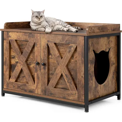 GIANTEX Maison de Toilette pour Chat avec Meuble Litière