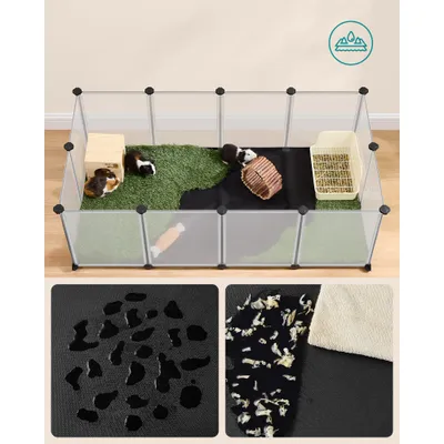 SONGMICS Enclos pour Animaux avec Plancher et Tapis Imperméable et Amovible