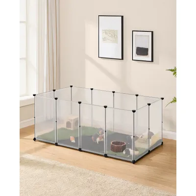 SONGMICS Enclos pour Animaux avec Plancher et Tapis Imperméable et Amovible