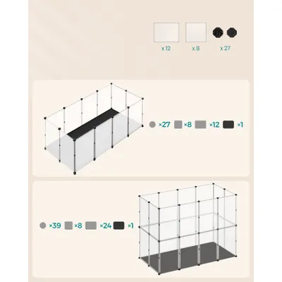 SONGMICS Enclos pour Animaux avec Plancher et Tapis Imperméable et Amovible