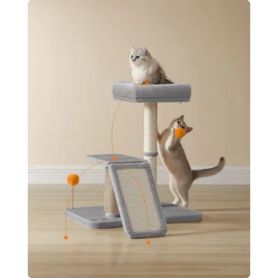 Feandrea Griffoir pour Chat avec Lit, Perchoir, Pompons