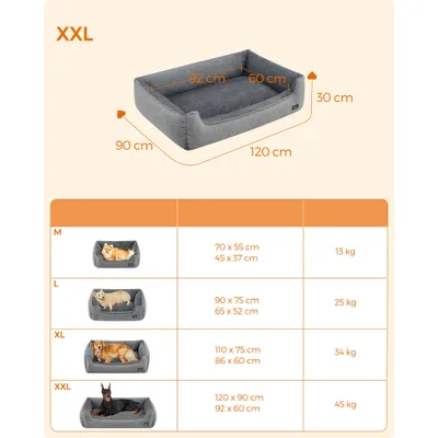 Feandrea Panier pour Chiens, Lit pour Animaux, Canapé, en Tissu Façon Lin