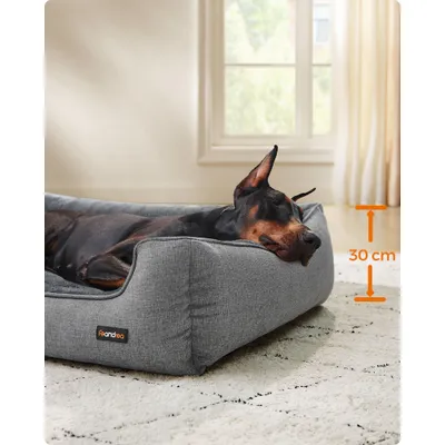 Feandrea Panier pour Chiens, Lit pour Animaux, Canapé, en Tissu Façon Lin
