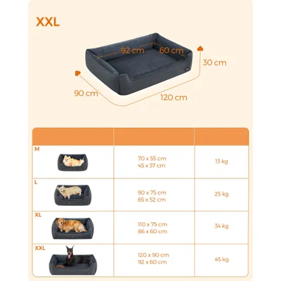 Feandrea Panier pour Chiens, Lit pour Animaux, Canapé, en Tissu Façon Lin