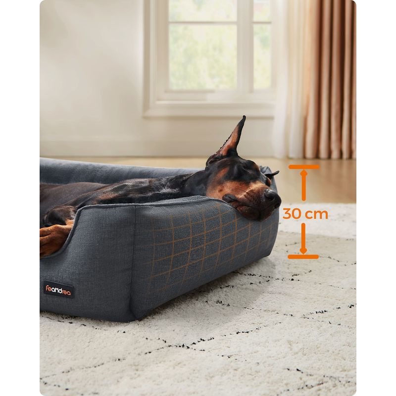 Feandrea Panier pour Chiens, Lit pour Animaux, Canapé, en Tissu Façon Lin