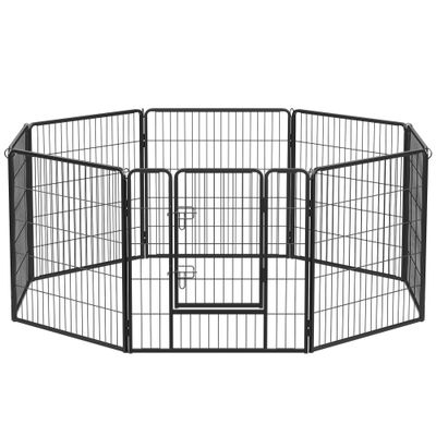 Feandrea Parc pour Chien, Enclos pour Chiot, Clôture, Chenil 77 x 80 cm (L x H), Noir