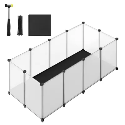 SONGMICS Enclos pour Animaux avec Plancher et Tapis Imperméable et Amovible