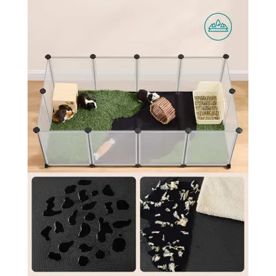 SONGMICS Enclos pour Animaux avec Plancher et Tapis Imperméable et Amovible