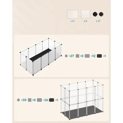 SONGMICS Enclos pour Animaux avec Plancher et Tapis Imperméable et Amovible