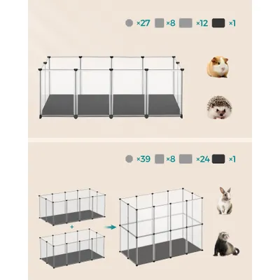 SONGMICS Enclos pour Animaux avec Plancher et Tapis Imperméable et Amovible