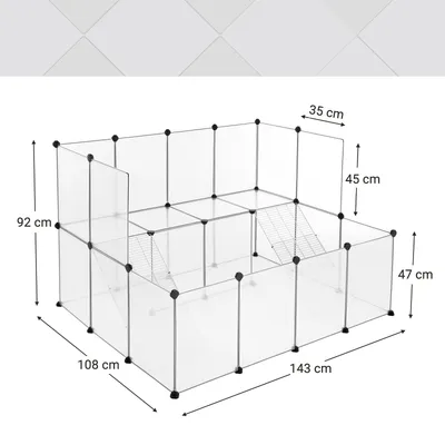 SONGMICS Parc Enclos, avec Plancher, Modulable, pour Petits Animaux