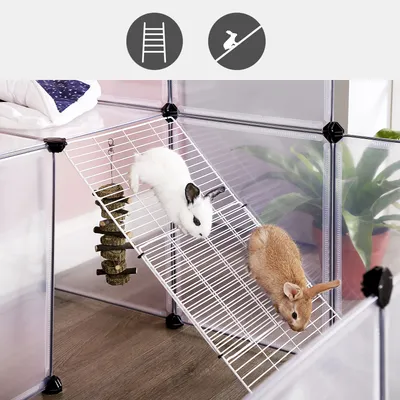 SONGMICS Parc Enclos, avec Plancher, Modulable, pour Petits Animaux