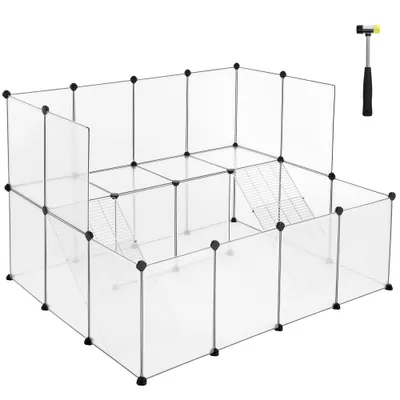 SONGMICS Parc Enclos, avec Plancher, Modulable, pour Petits Animaux