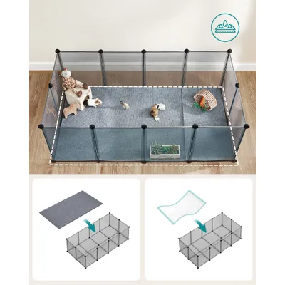 SONGMICS Parc Enclos, Cage, Clôture, avec Plancher, Intérieur