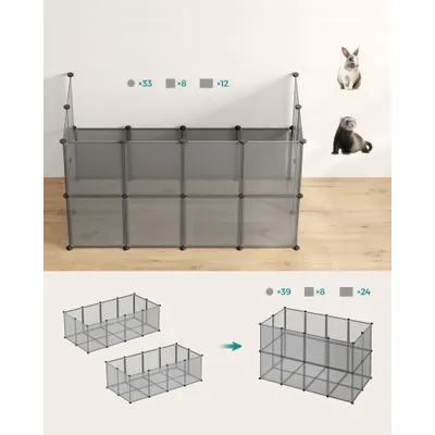 SONGMICS Parc Enclos, Cage, Clôture, avec Plancher, Intérieur