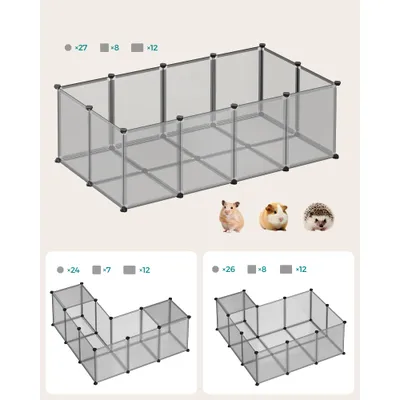 SONGMICS Parc Enclos, Cage, Clôture, avec Plancher, Intérieur