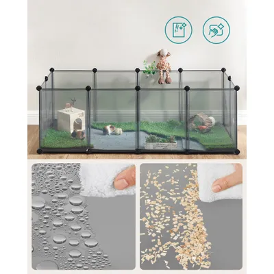 SONGMICS Parc Enclos, Cage, Clôture, avec Plancher, Intérieur