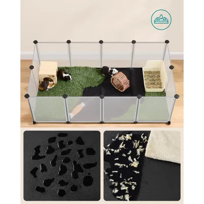 SONGMICS Enclos pour Animaux avec Plancher et Tapis Imperméable et Amovible