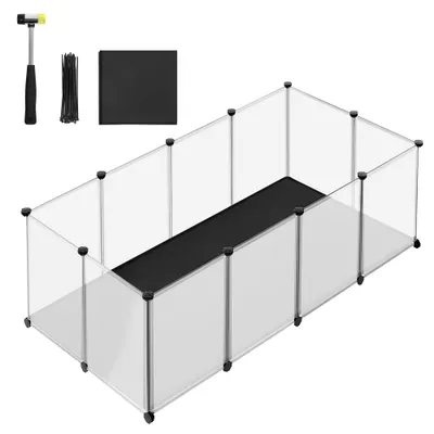 SONGMICS Enclos pour Animaux avec Plancher et Tapis Imperméable et Amovible