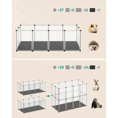 SONGMICS Enclos pour Animaux avec Plancher et Tapis Imperméable et Amovible