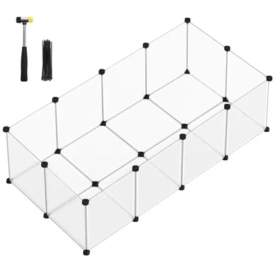 SONGMICS Parc Enclos, Cage, Clôture, avec Plancher, Intérieur