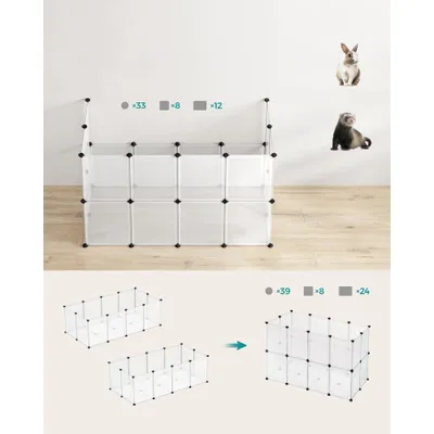 SONGMICS Parc Enclos, Cage, Clôture, avec Plancher, Intérieur