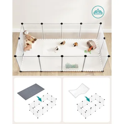 SONGMICS Parc Enclos, Cage, Clôture, avec Plancher, Intérieur