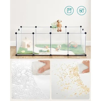 SONGMICS Parc Enclos, Cage, Clôture, avec Plancher, Intérieur