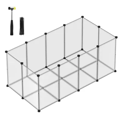SONGMICS Parc Enclos, avec Plancher, Modulable, pour Petits Animaux