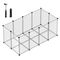 SONGMICS Parc Enclos, avec Plancher, Modulable, pour Petits Animaux 145 x 72 x 57 cm (L x l x H), Blanc