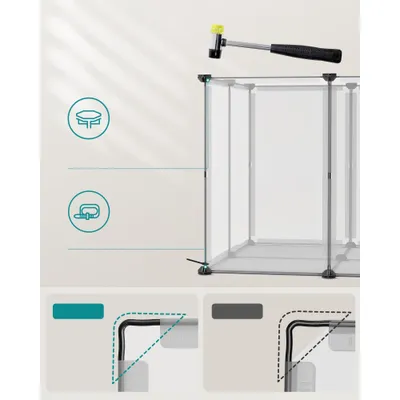 SONGMICS Parc Enclos, avec Plancher, Modulable, pour Petits Animaux